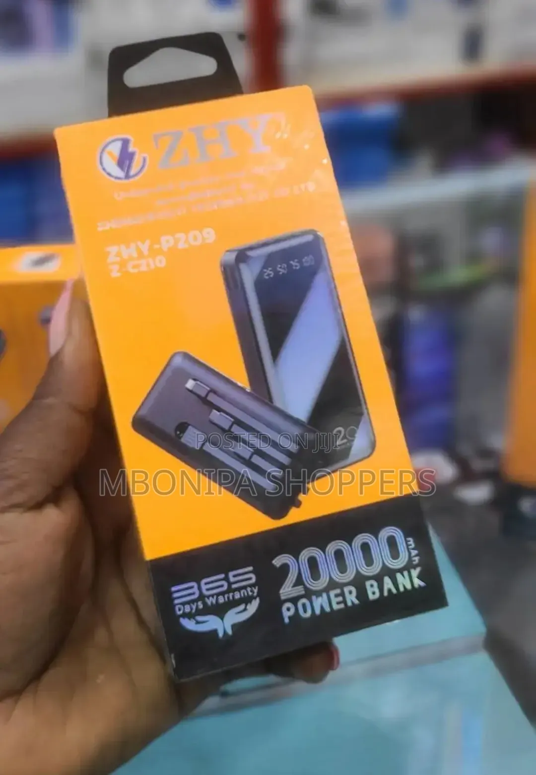 ZHY Power Bank 20000mah Ultra High Capacity With Inbuilt Cables