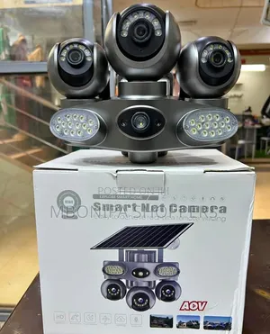 V380 Triple Lens Solar Security Camera Outdoor PTZ 3 Way View