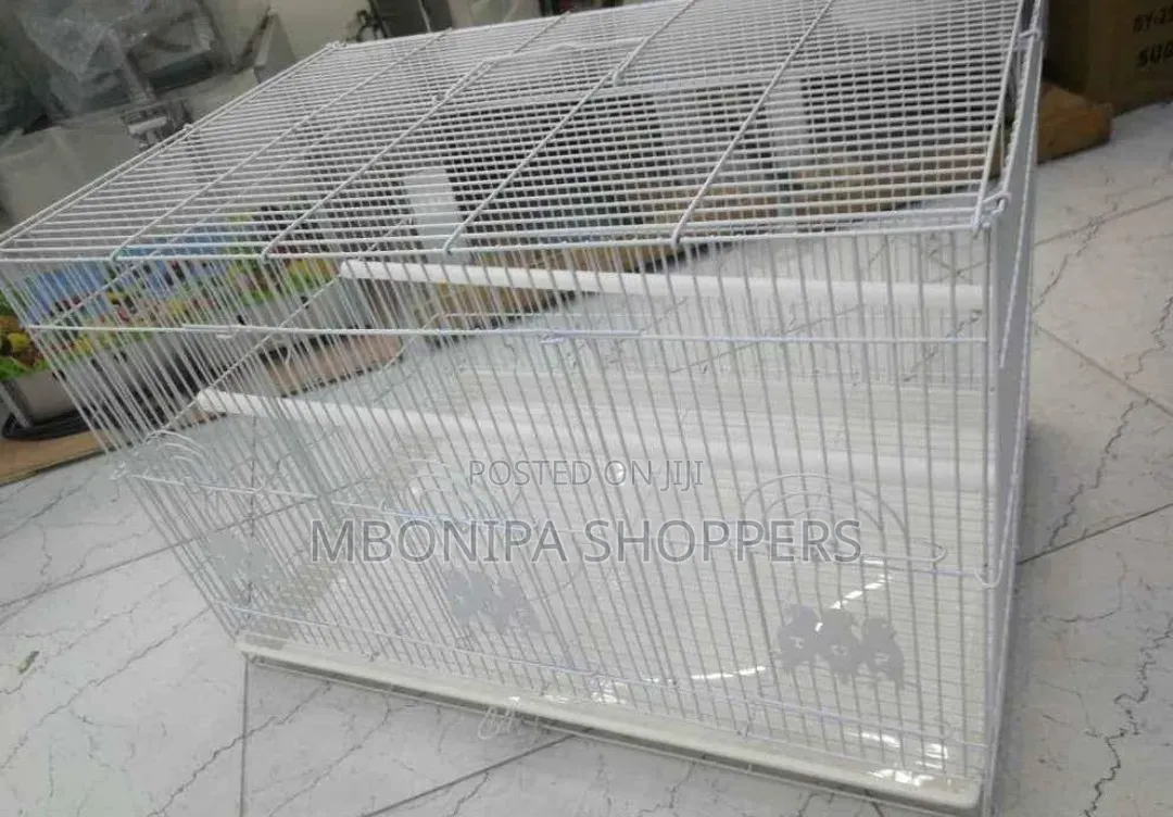 White Rectangular Bird Cage Typically Used for Birds