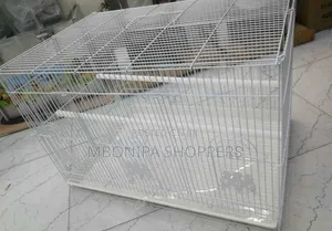 White Rectangular Bird Cage Typically Used for Birds