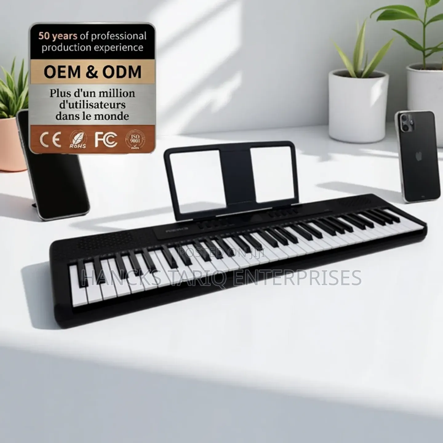 Portable Electronic Digital Piano Keyboard With Built-in Speakers