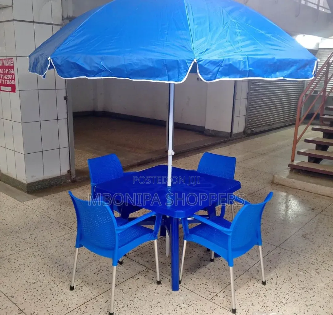 6 in 1 Garden or Hotel Plastic Chairs and Table Combo