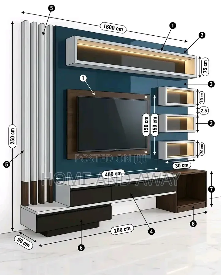 TV Stands/Customized Wall Unit TV Stand in Any Colour From 1,600,000/-