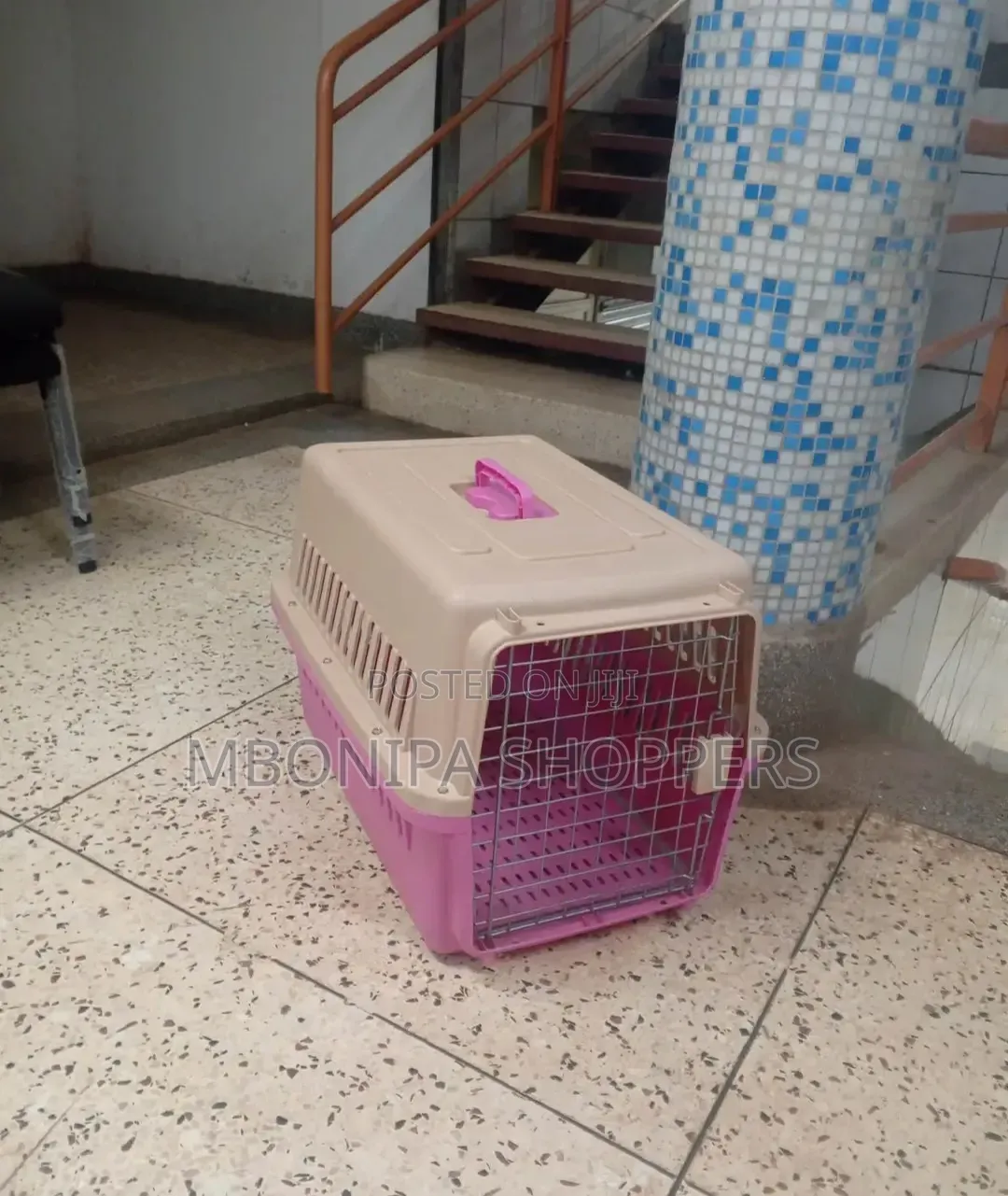 Dog Cat Crate Pet Carrier Airline Rabbit Cage With Tray and Bowl