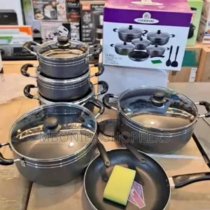 Tornado Aluminum Cookware Set of 6pcs and 1 Frying Pan -Black