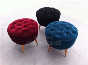 Round Plate Ottoman Poufs in All Colours From 250,000/- With Delivery