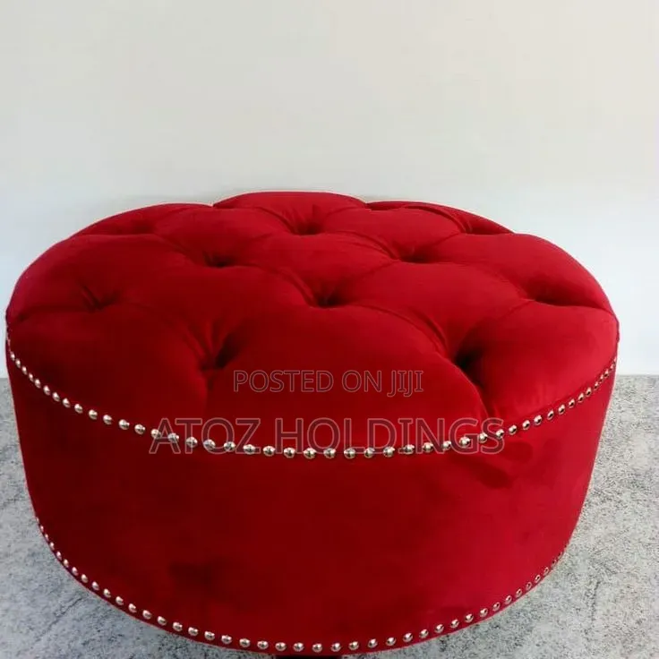 Round Plate Ottoman Poufs in All Colours From 250,000/- With Delivery