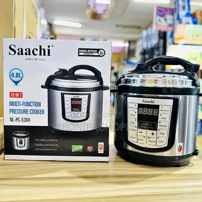Saachi 4Litre Electric Pressure Cooker With Steamer 10 Programs 800W