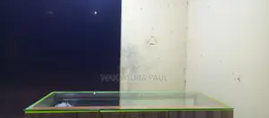 Counter With Top Glass and Made of Boards