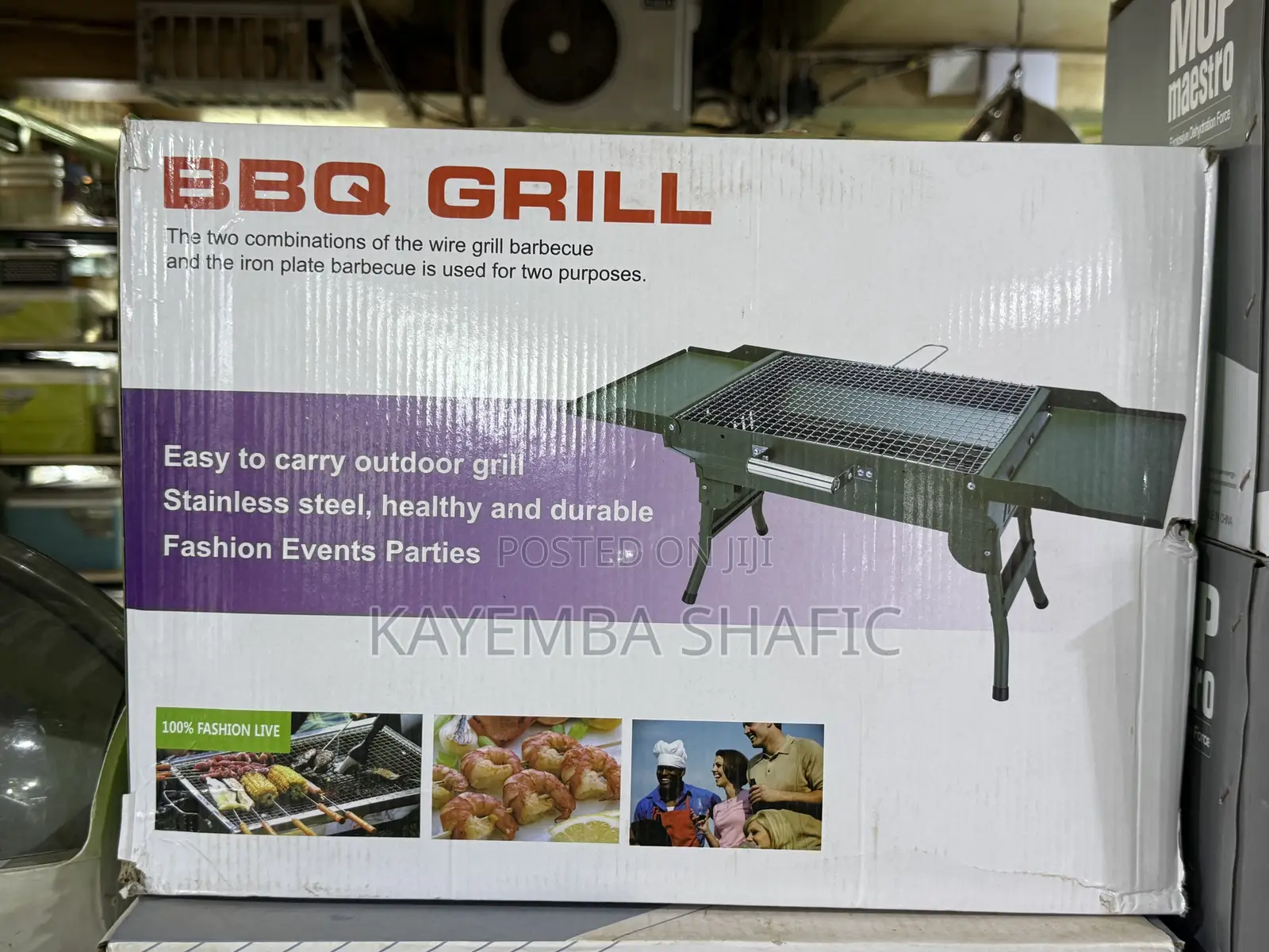 Portable Briefcase Charcoal BBQ Grill Foldable - Green
