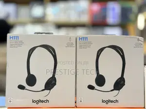 Logitech H111 Wired Headset for Meetings Stereo Headphones With NC