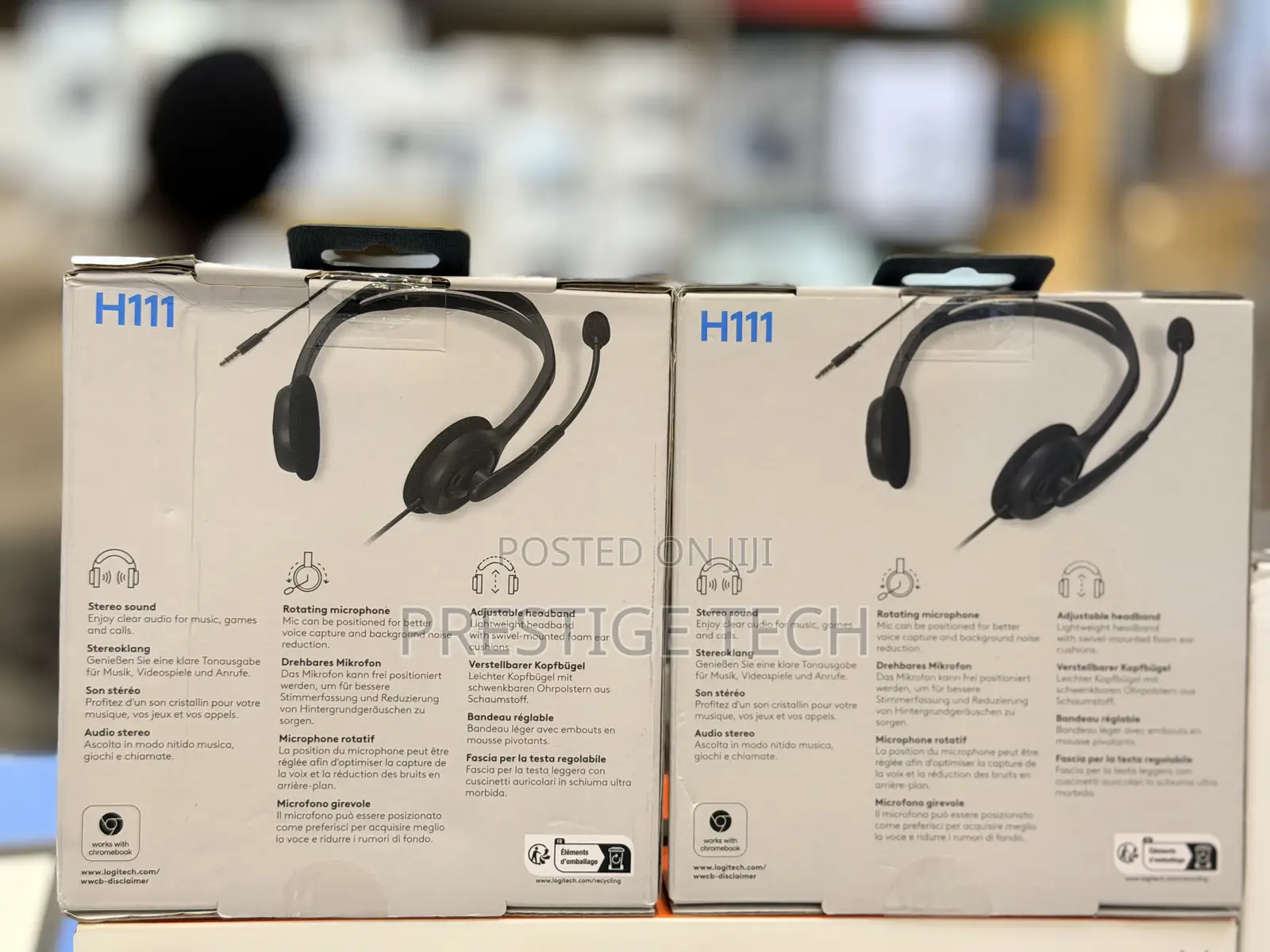 Logitech H111 Wired Headset for Meetings Stereo Headphones With NC