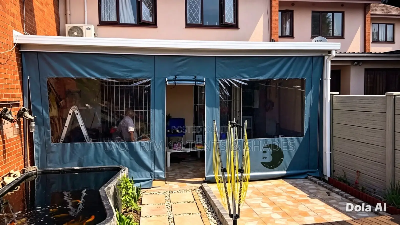 Slate Grey Enclosed Patio Drop Curtain