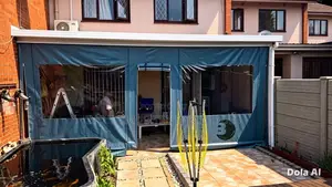 Slate Grey Enclosed Patio Drop Curtain