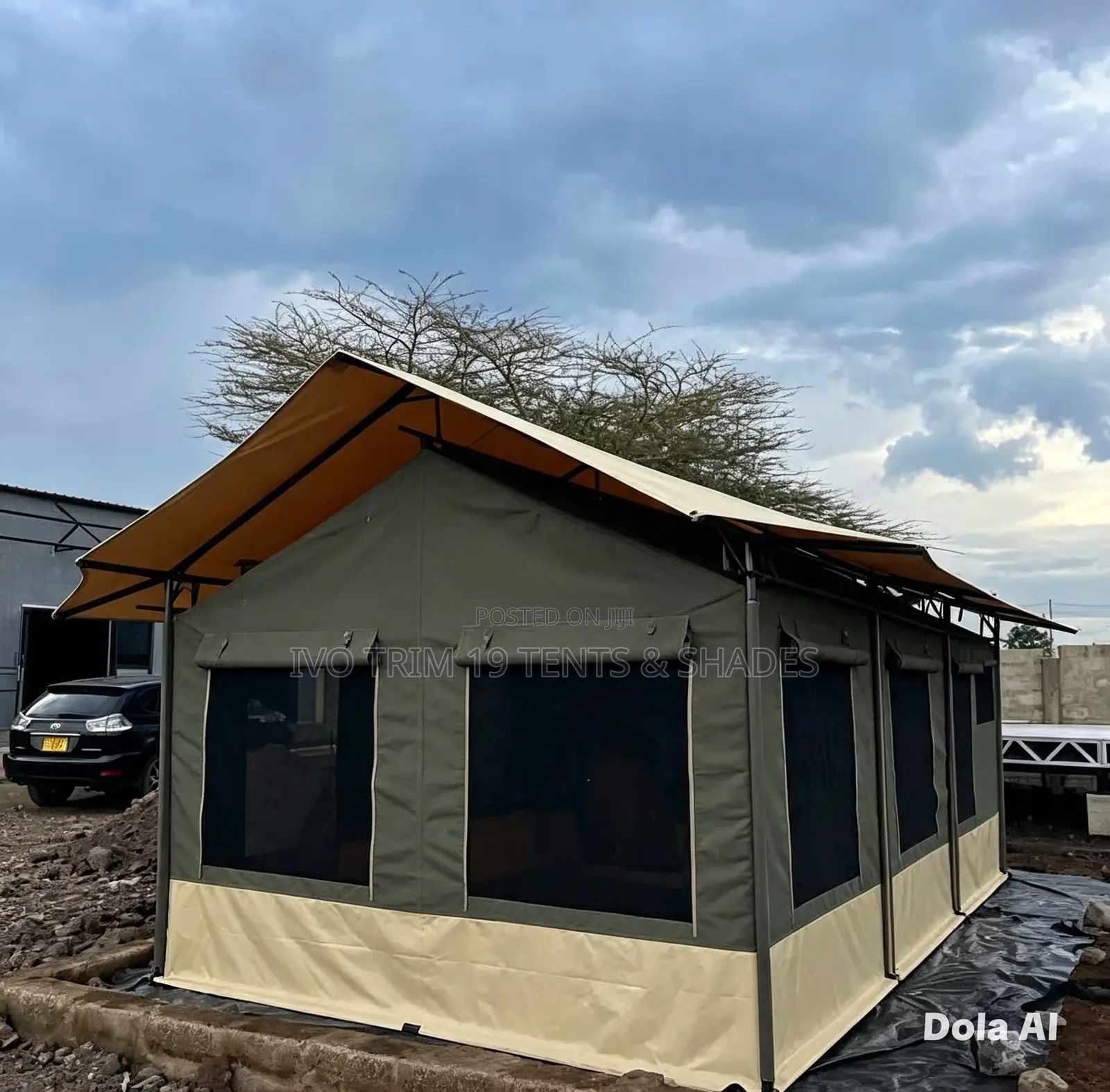 Taupe Double-Roof Safari Tent