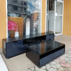 Grey and Black TV Stand and Center Table