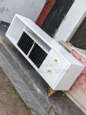 White and Black Drawers TV Stand TV #Tvstand