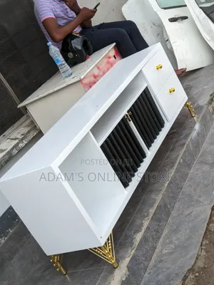 White and Black Drawers TV Stand TV #Tvstand