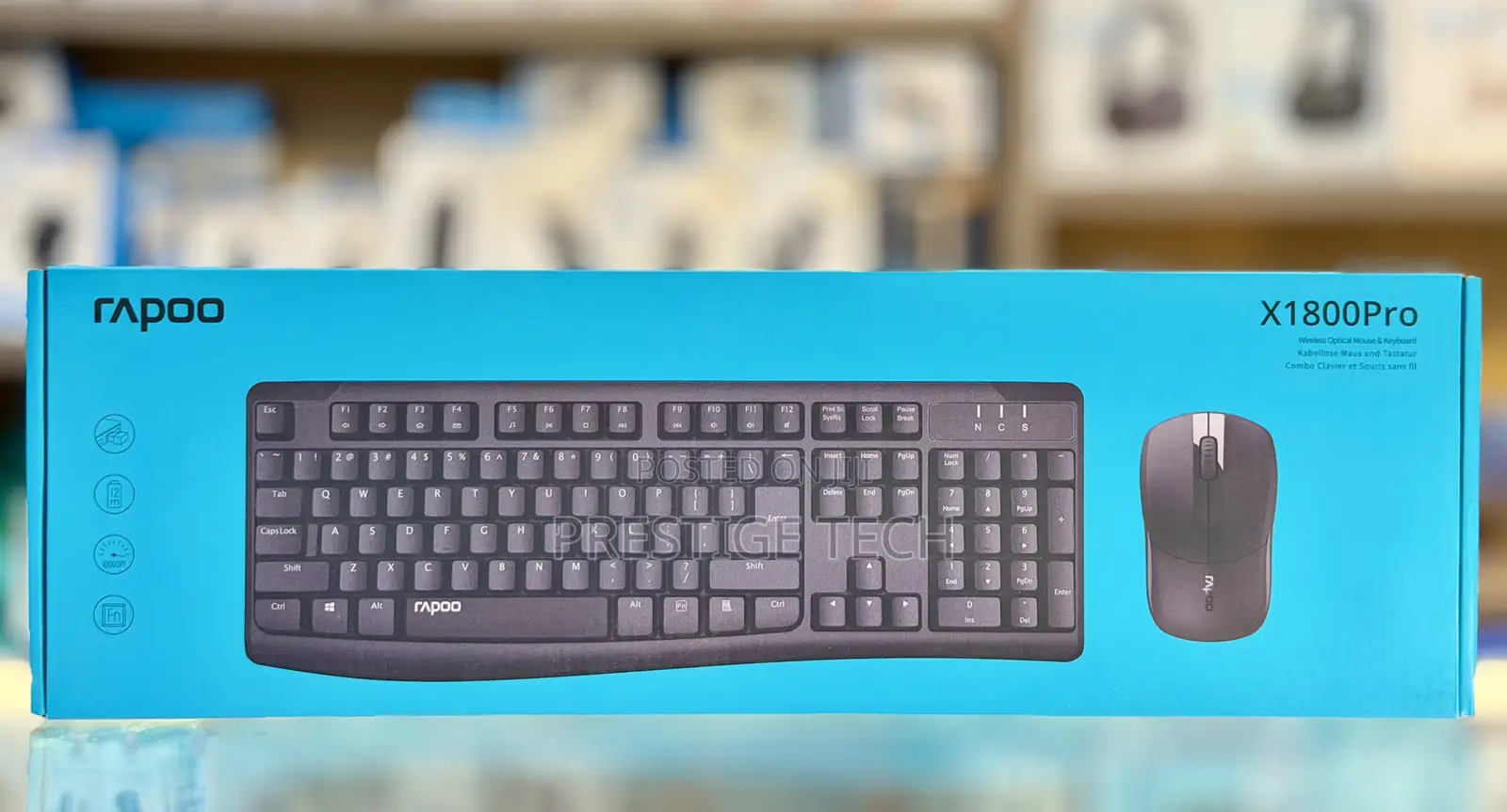 Rapoo X1800 Pro Wireless Keyboard Mouse Combo,12 Months Battery Life