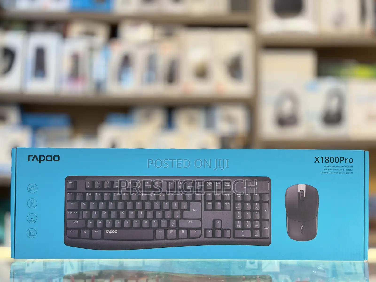 Rapoo X1800 Pro Wireless Keyboard Mouse Combo,12 Months Battery Life
