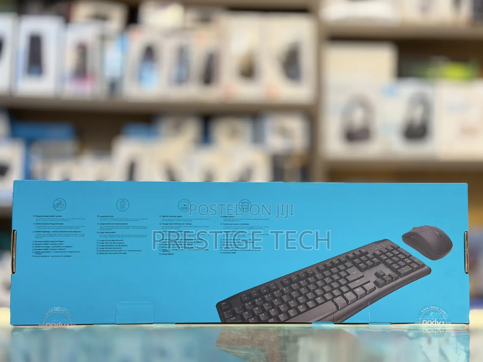 Rapoo X1800 Pro Wireless Keyboard Mouse Combo,12 Months Battery Life