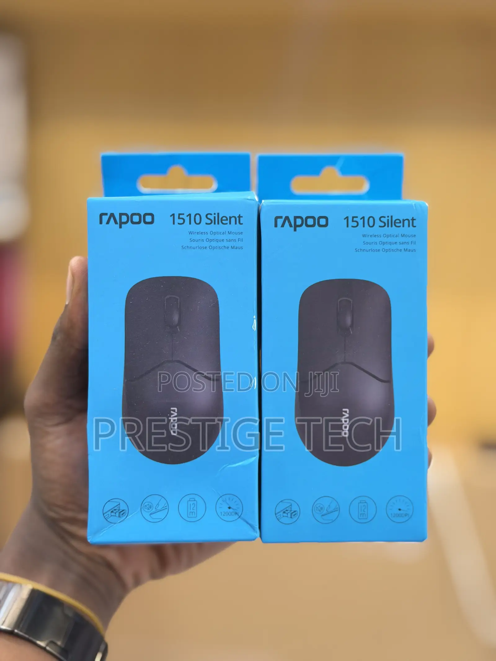 Rapoo 1510 Wireless Optical Mouse, 1200 DPI Sensor, 3 Button 10M Range