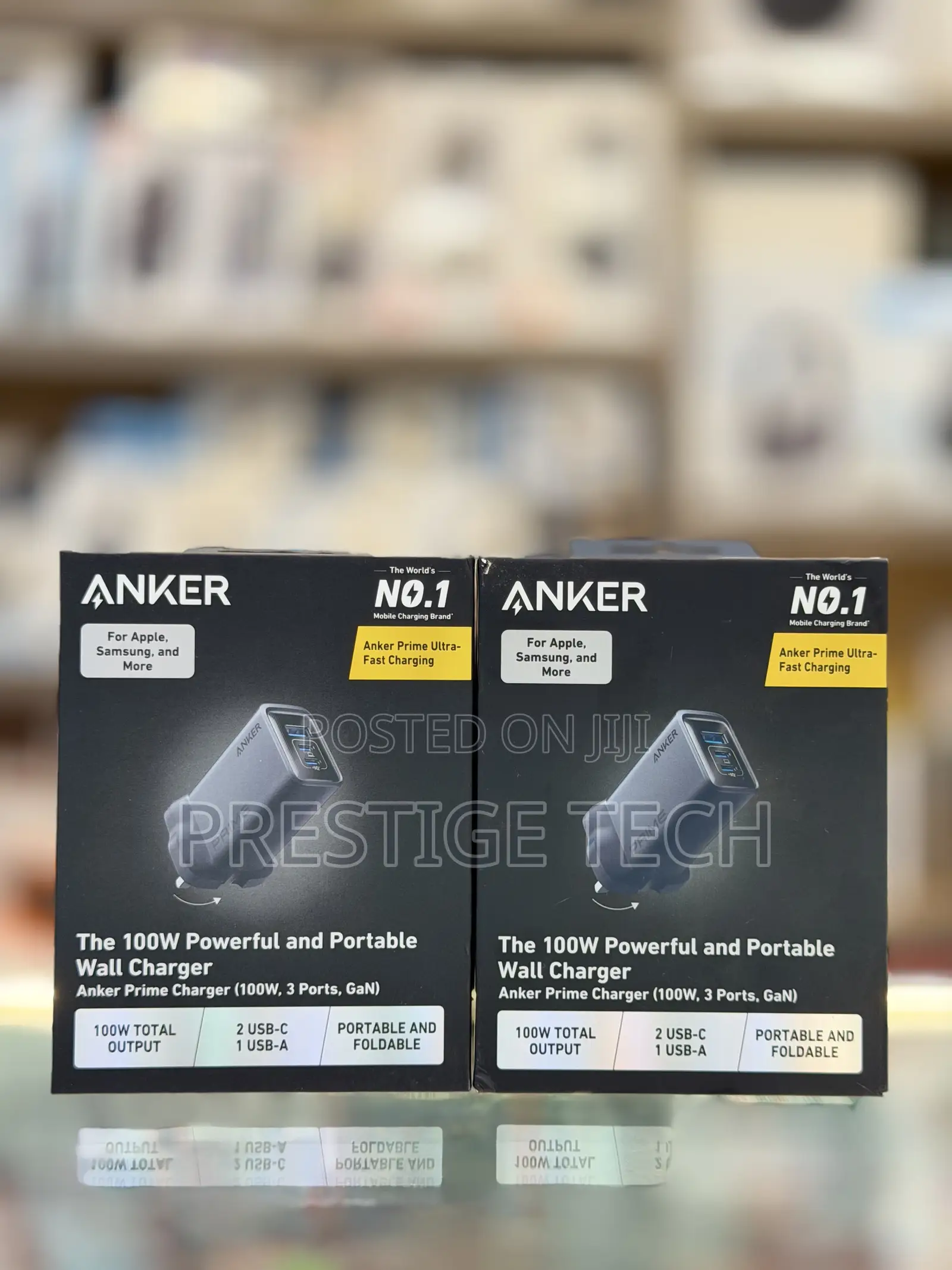 Anker 100W Gan Prime Charger, 3-Port Gan Adapter USB C Charger Block