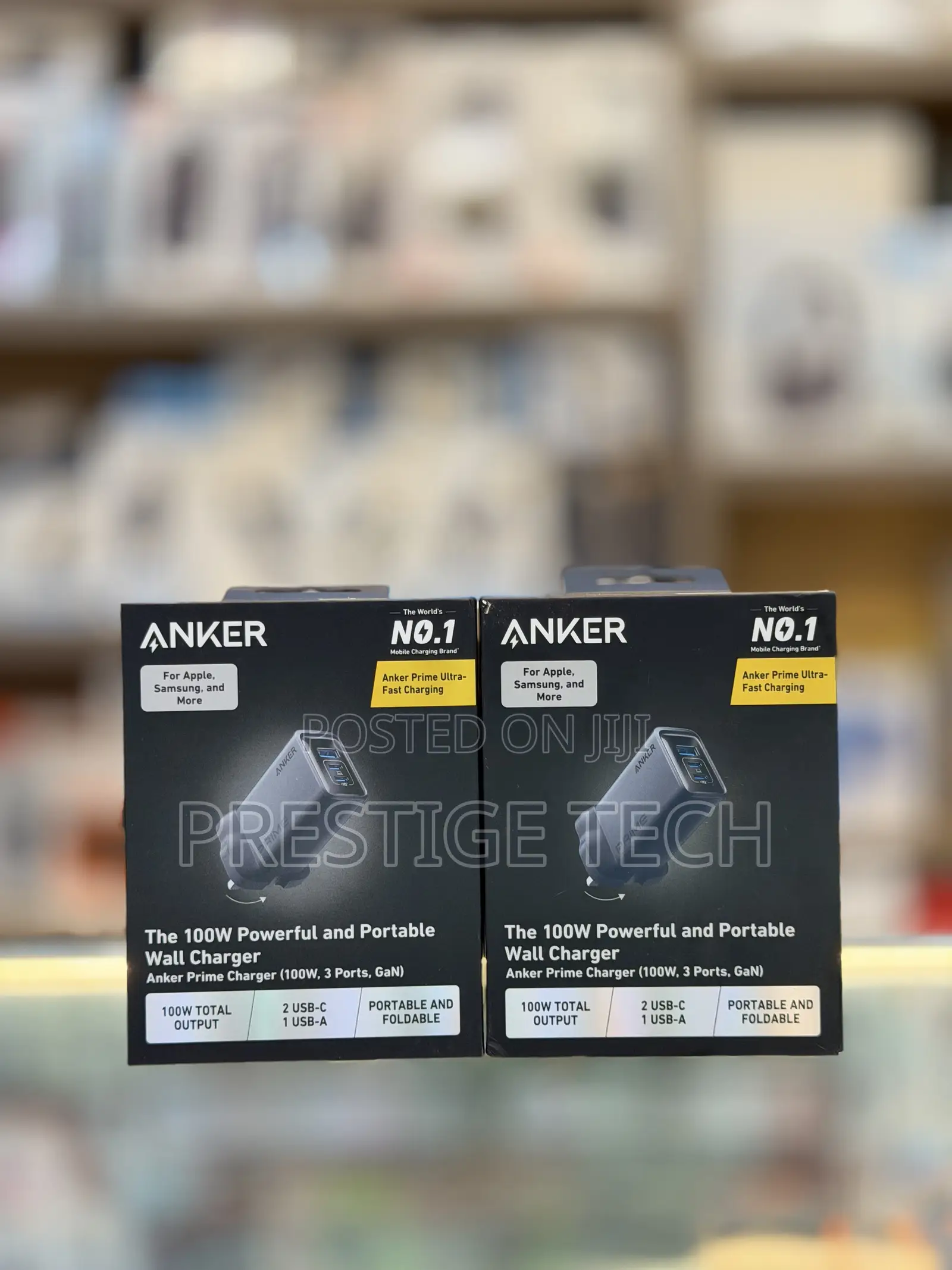 Anker 100W Gan Prime Charger, 3-Port Gan Adapter USB C Charger Block
