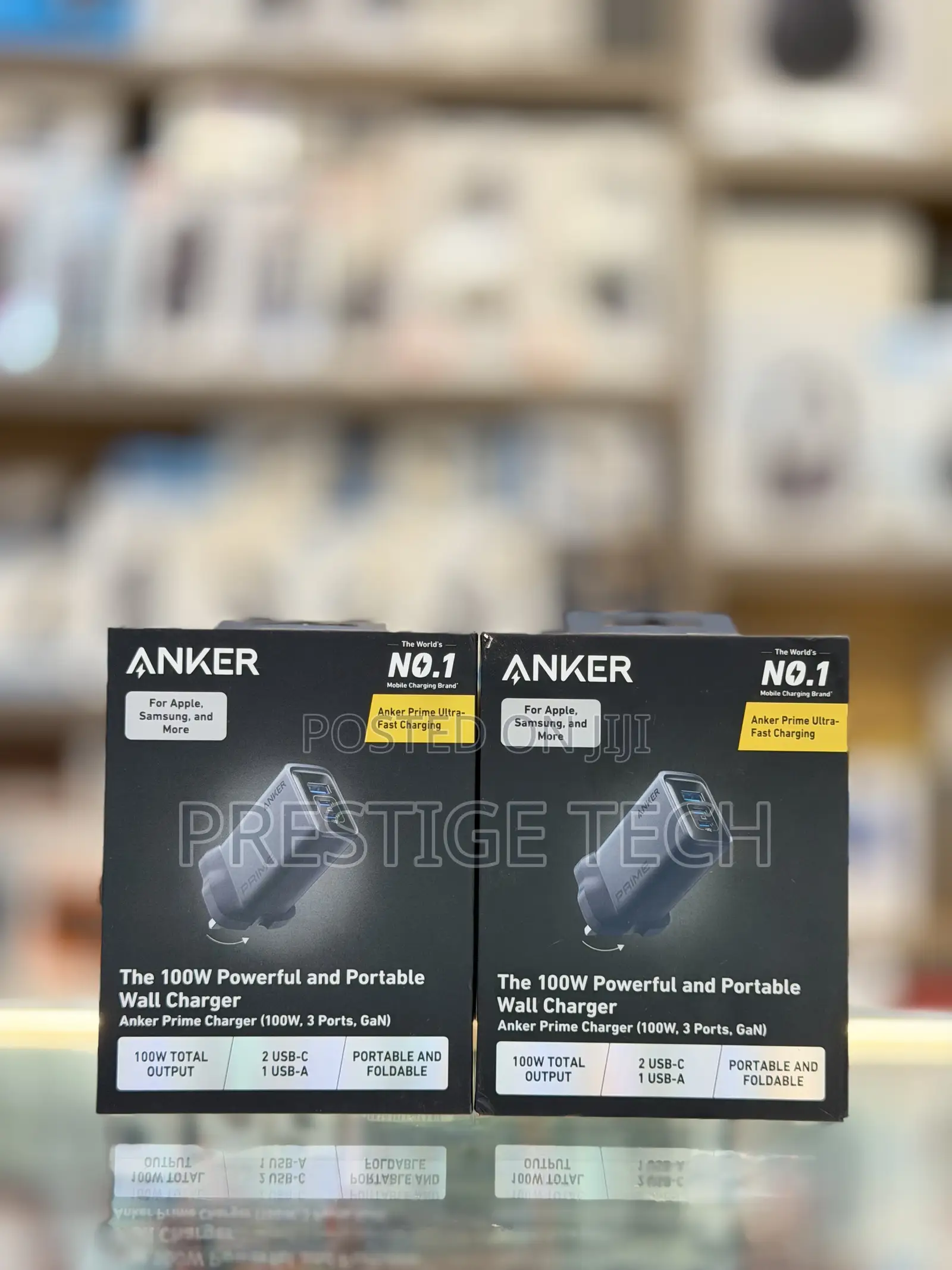 Anker 100W Gan Prime Charger, 3-Port Gan Adapter USB C Charger Block