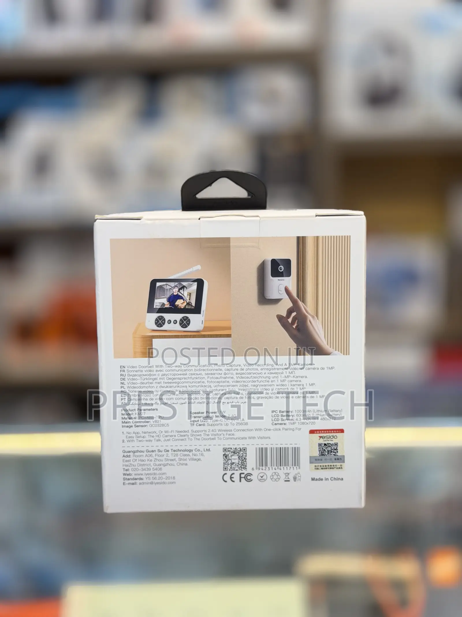 Yesido KM27 2.4G Wireless Video Doorbell With Visual Two-Way Chat