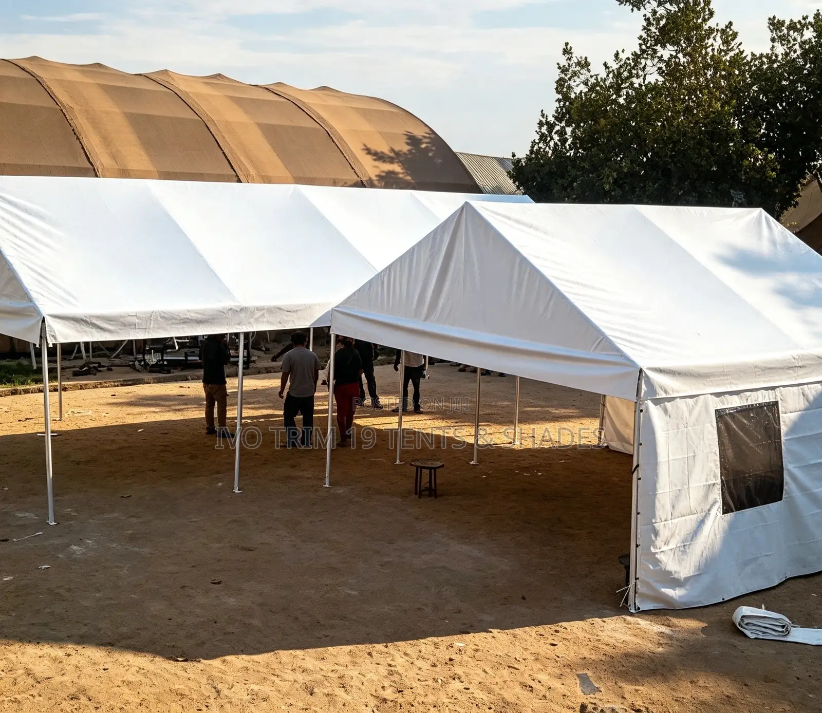 L-Shaped Modular Open-Sided a-Frame Canopy Compound,