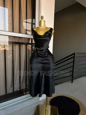 Long Satin Cowl Dress --Kesementi-Sizes SML