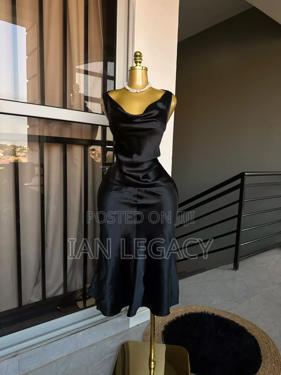 Long Satin Cowl Dress --Kesementi-Sizes SML