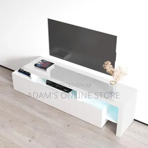 White TV Stand Unit 6ft Length Suitable 75inches and Below