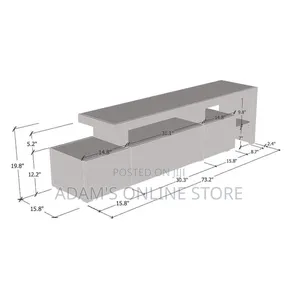 White TV Stand Unit 6ft Length Suitable 75inches and Below