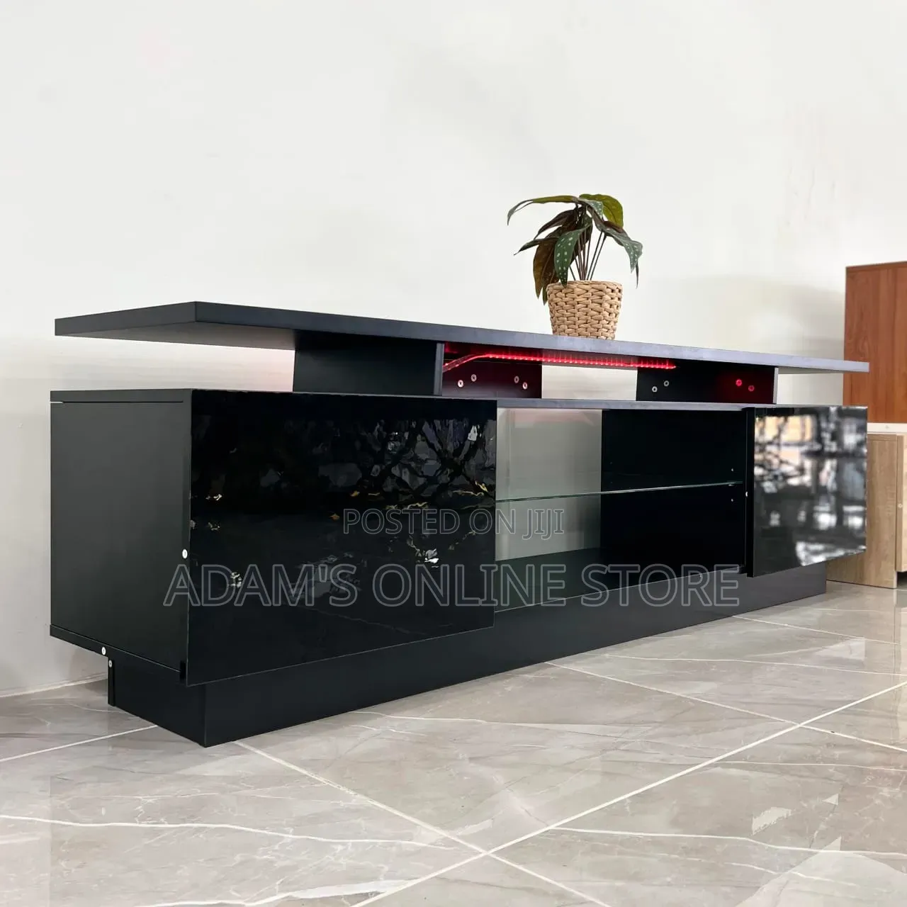 Blavk TV Stand Unit High Gloss TV Stand