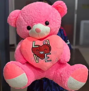 Large Bright Pink Plush Teddy Bear