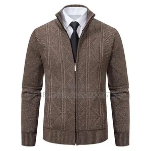 Men Zip Up Cardigan Sweater