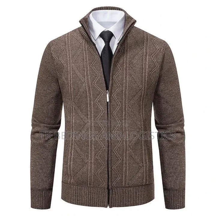 Men Zip Up Cardigan Sweater