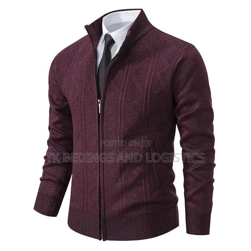 Men Zip Up Cardigan Sweater