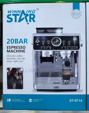 Winningstar 20bar Commercial Espresso CoffeeMaker Machine With Grinder
