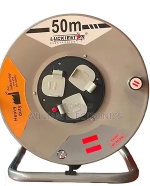 Luckie Star 50M Heavy-Duty Industrial Extension Cable Reel 3 Sockets