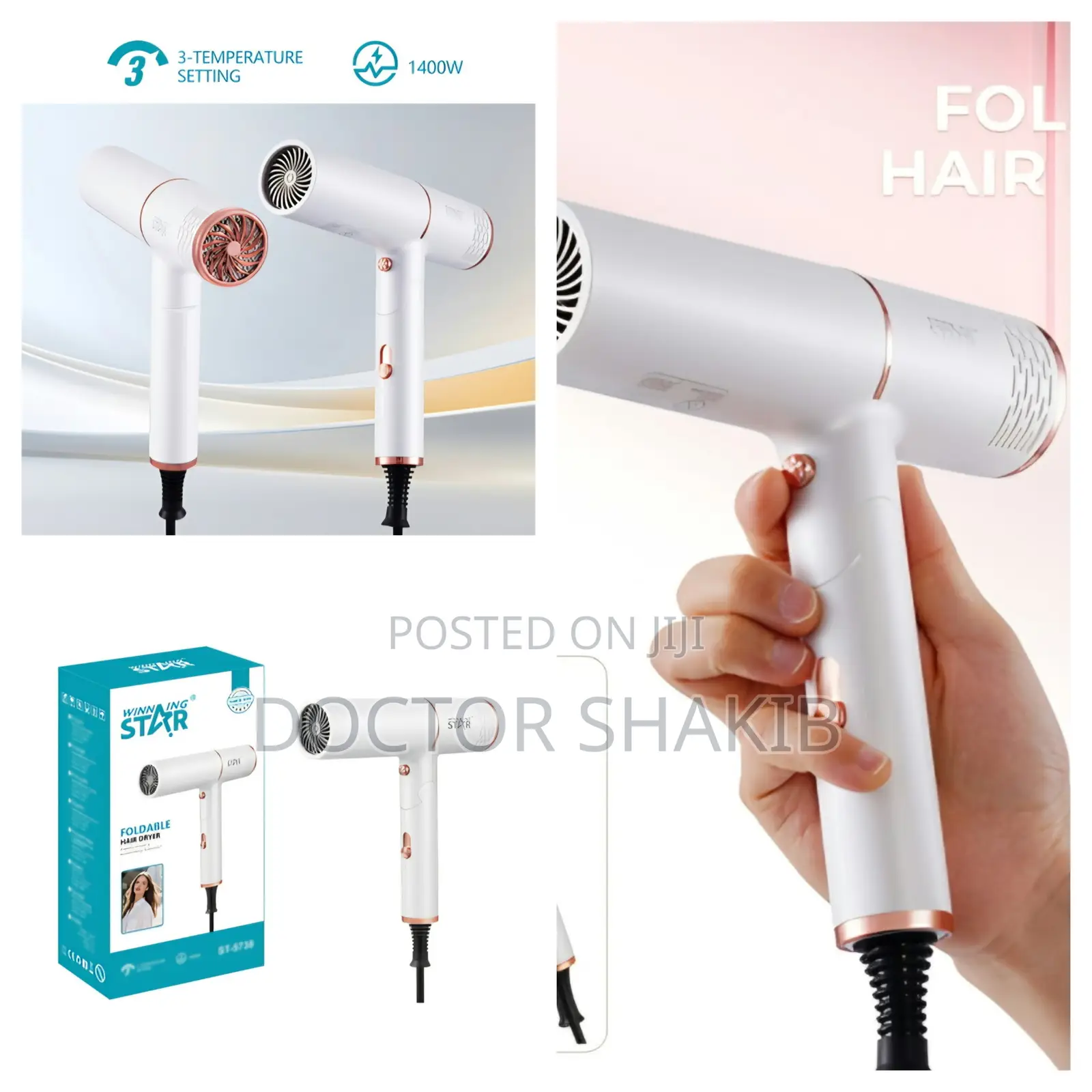 Winning Star ST-5738 Foldable Hair Dryer