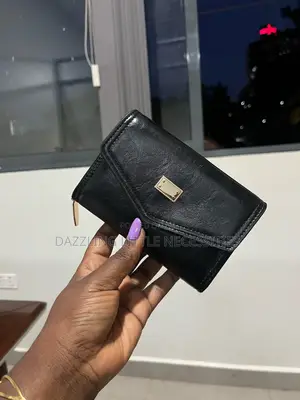 Black Envelope Wallet With Zip Compartment for Ladies