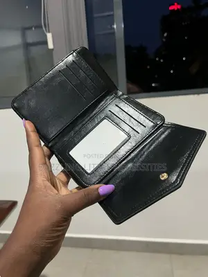 Black Envelope Wallet With Zip Compartment for Ladies