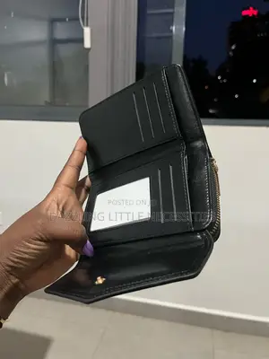 Black Envelope Wallet With Zip Compartment for Ladies