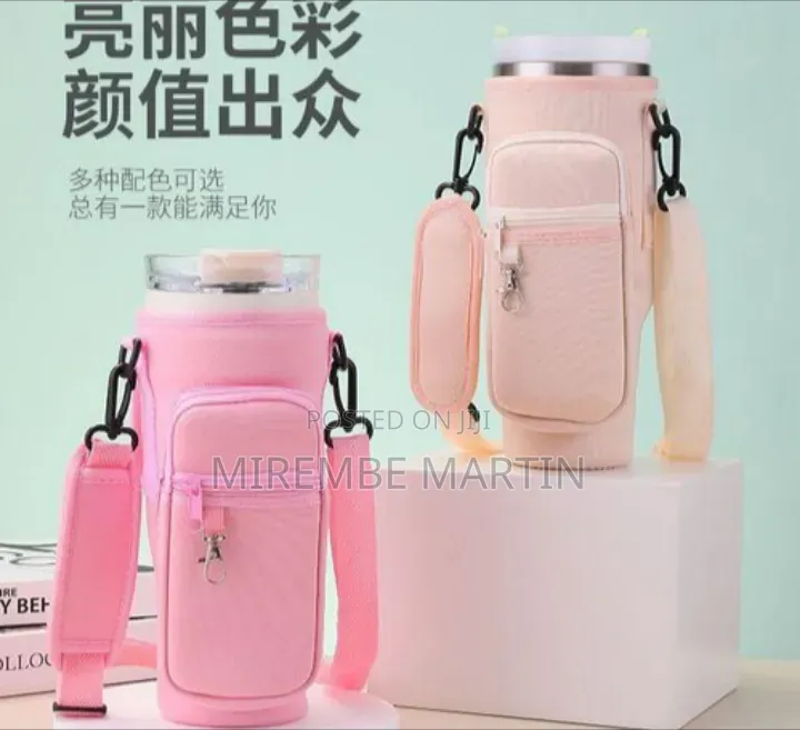 Portable Insulated Water Bottle / Tumbler Carrier Bag With Strap