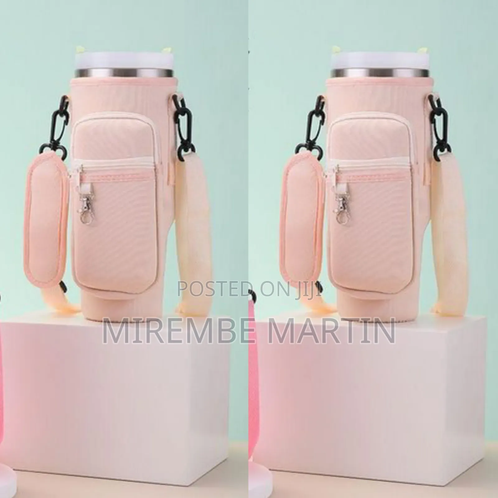 Portable Insulated Water Bottle / Tumbler Carrier Bag With Strap