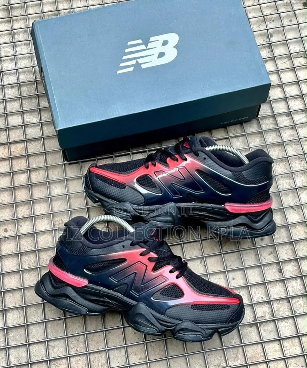 Original New Balance 9060 Black/Red Gradient – Chunky Premium Sneakers