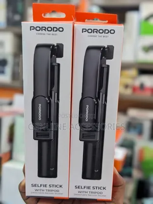 Porodo Selfie Stick With Tripod Stand Detachable Remote